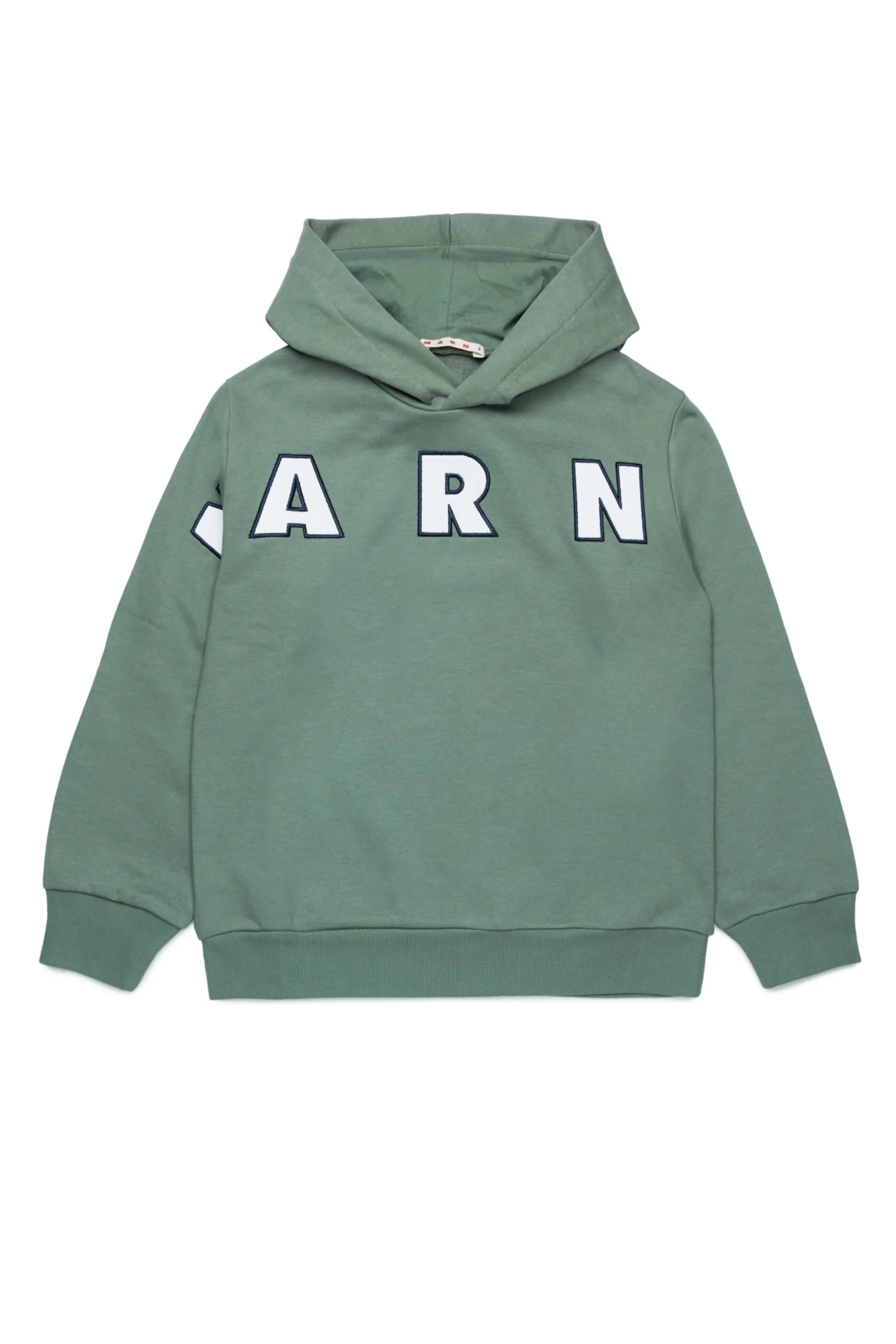 Sweatshirts | Sweatshirts>MARNI Hooded sweatshirt with embroidered logo smoke green