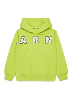 Sweatshirts | Sweatshirts>MARNI Hooded sweatshirt with embroidered logo slime green