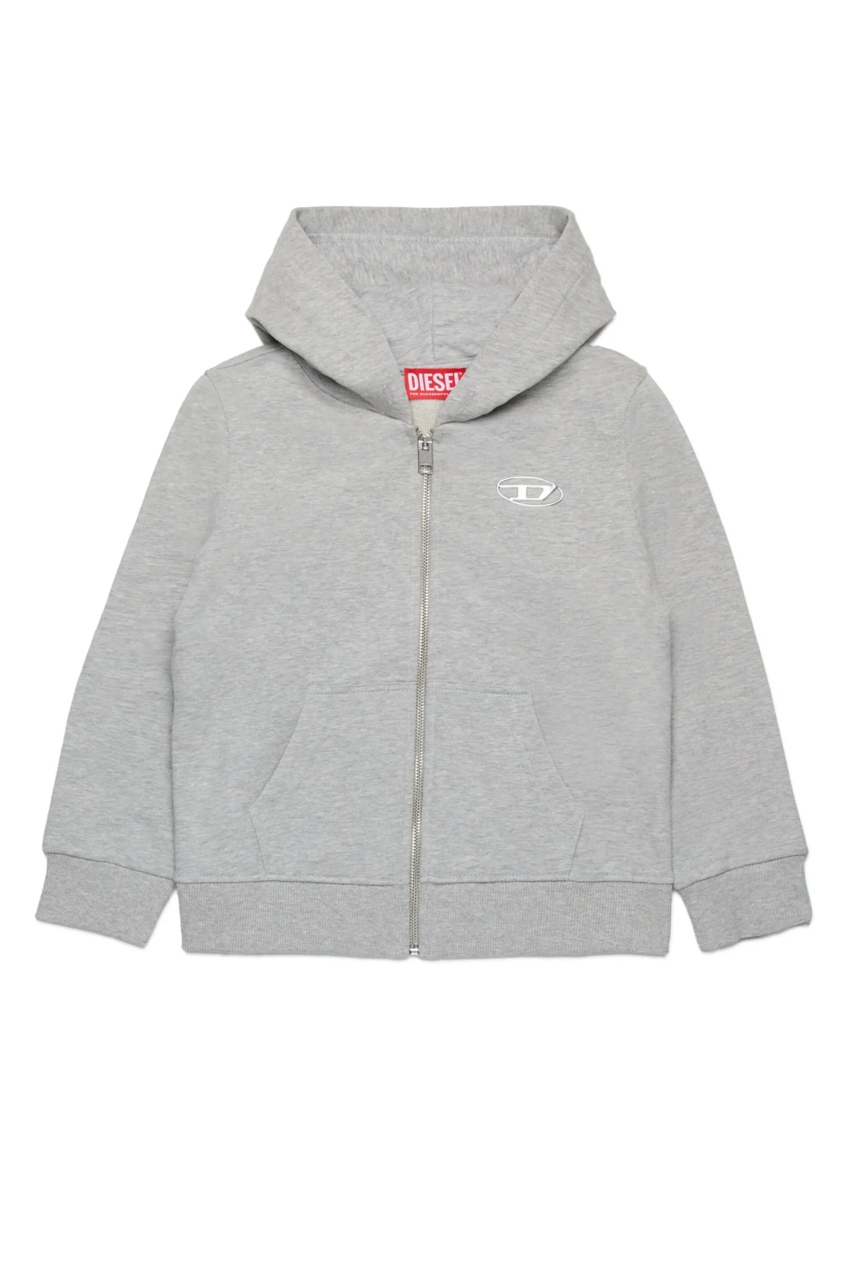 Oval D By Diesel | Oval D By Diesel>DIESEL Hooded sweatshirt with Oval D logo grey melange