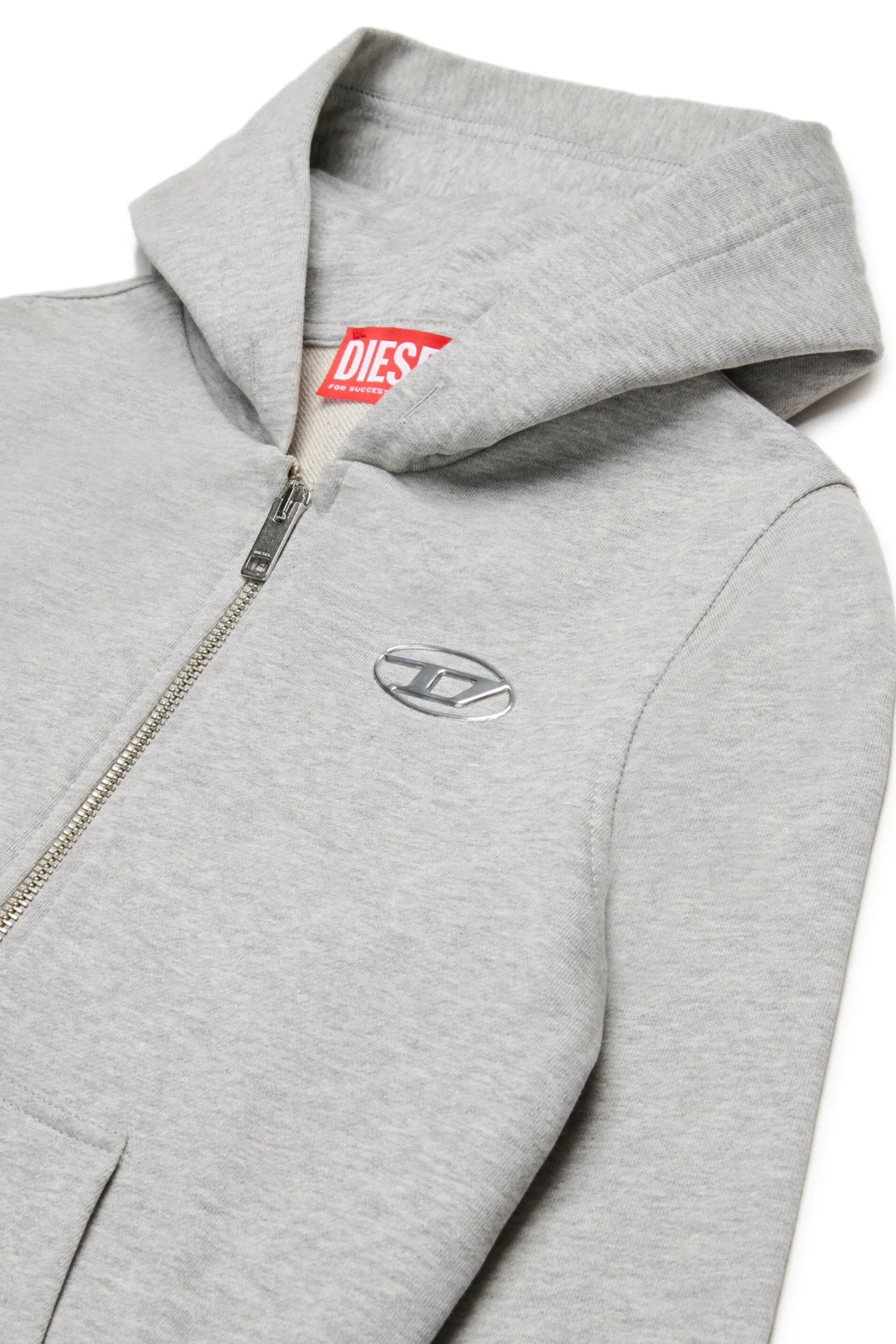 Oval D By Diesel | Oval D By Diesel>DIESEL Hooded sweatshirt with Oval D logo grey melange