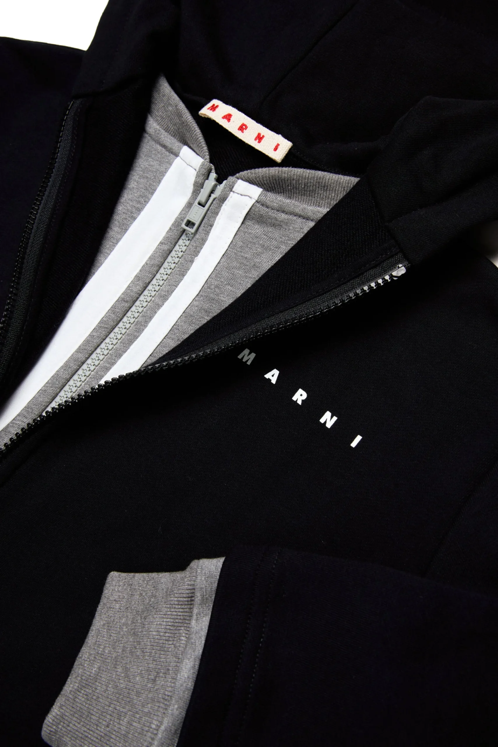Sweatshirts | Sweatshirts>MARNI Hooded sweatshirt with trompe-l'oeil effect black