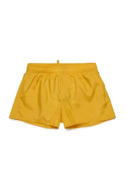 Logomania | Logomania>DSQUARED2 ICON branded boxer swimsuit mustard yellow