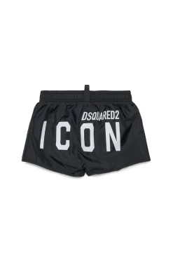 Swimwear | Logomania>DSQUARED2 ICON branded boxer swimsuit black