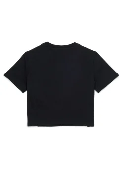 T-Shirts | Activewear>DSQUARED2 ICON branded cropped T-shirt black