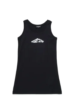 Swimwear>DSQUARED2 Icon New Generation branded cover-up dress black