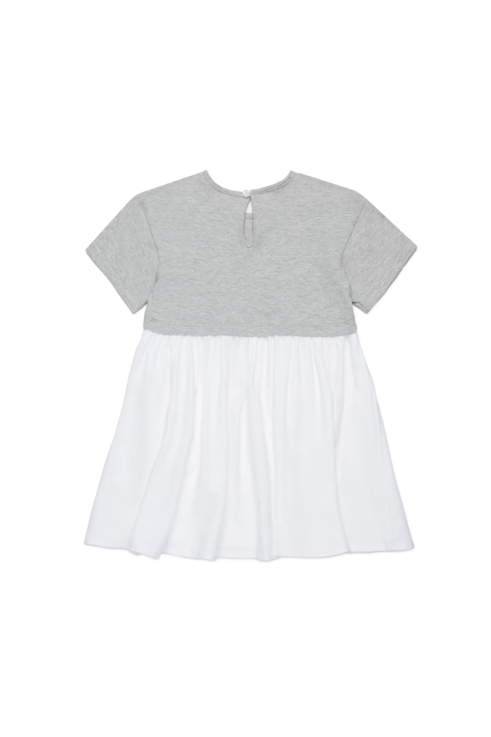 Dresses>DIESEL Jersey dress with ruffles in viscose light grey melange