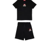 Jumpsuits | Tracksuits>DIESEL Jersey t-shirt and bermuda shorts set with logo D black