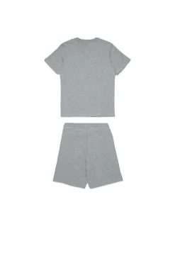 Jumpsuits | Tracksuits>DIESEL Jersey t-shirt and bermuda shorts set with logo D grey melange