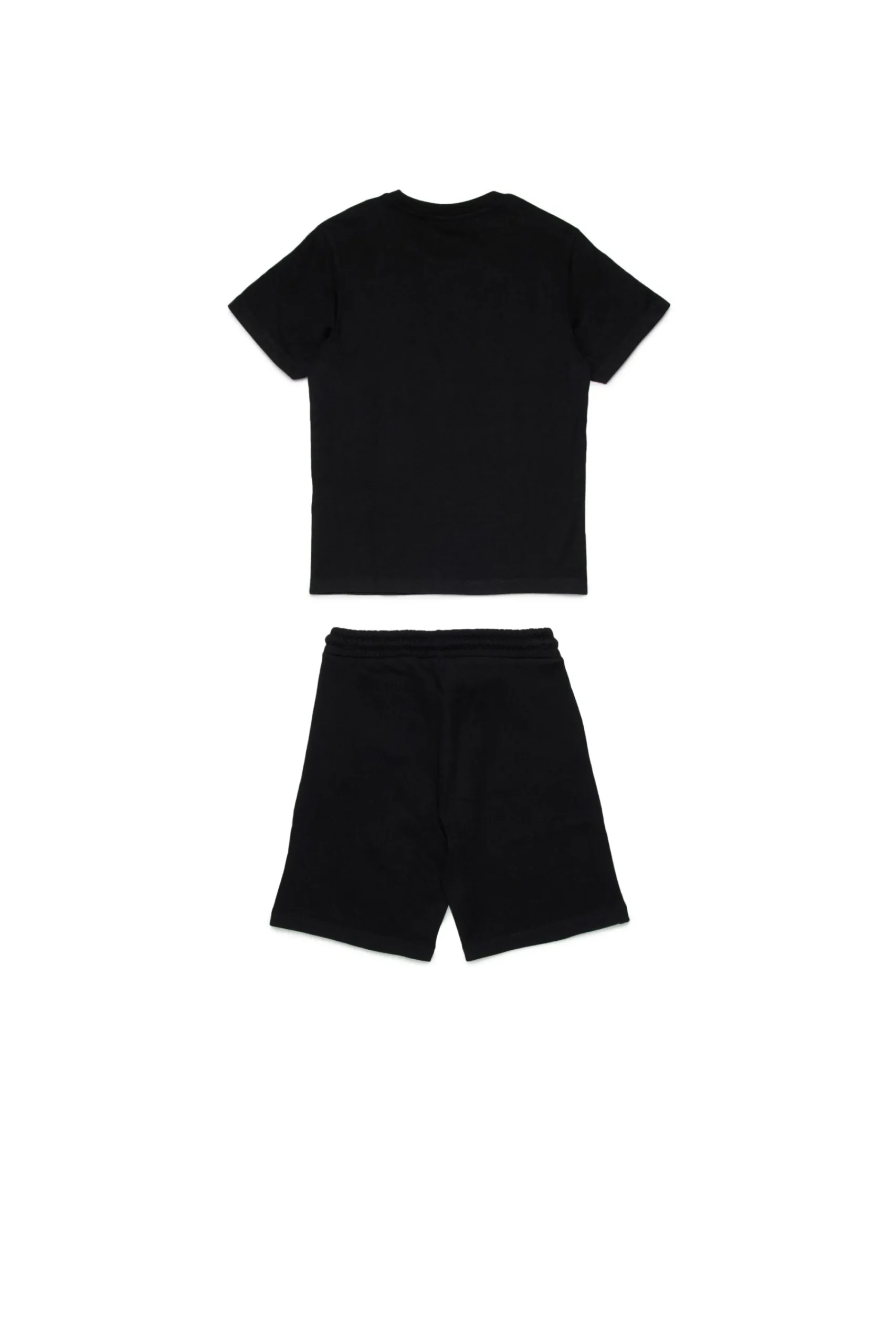 Jumpsuits | Tracksuits>DIESEL Jersey t-shirt and bermuda shorts set with logo D black