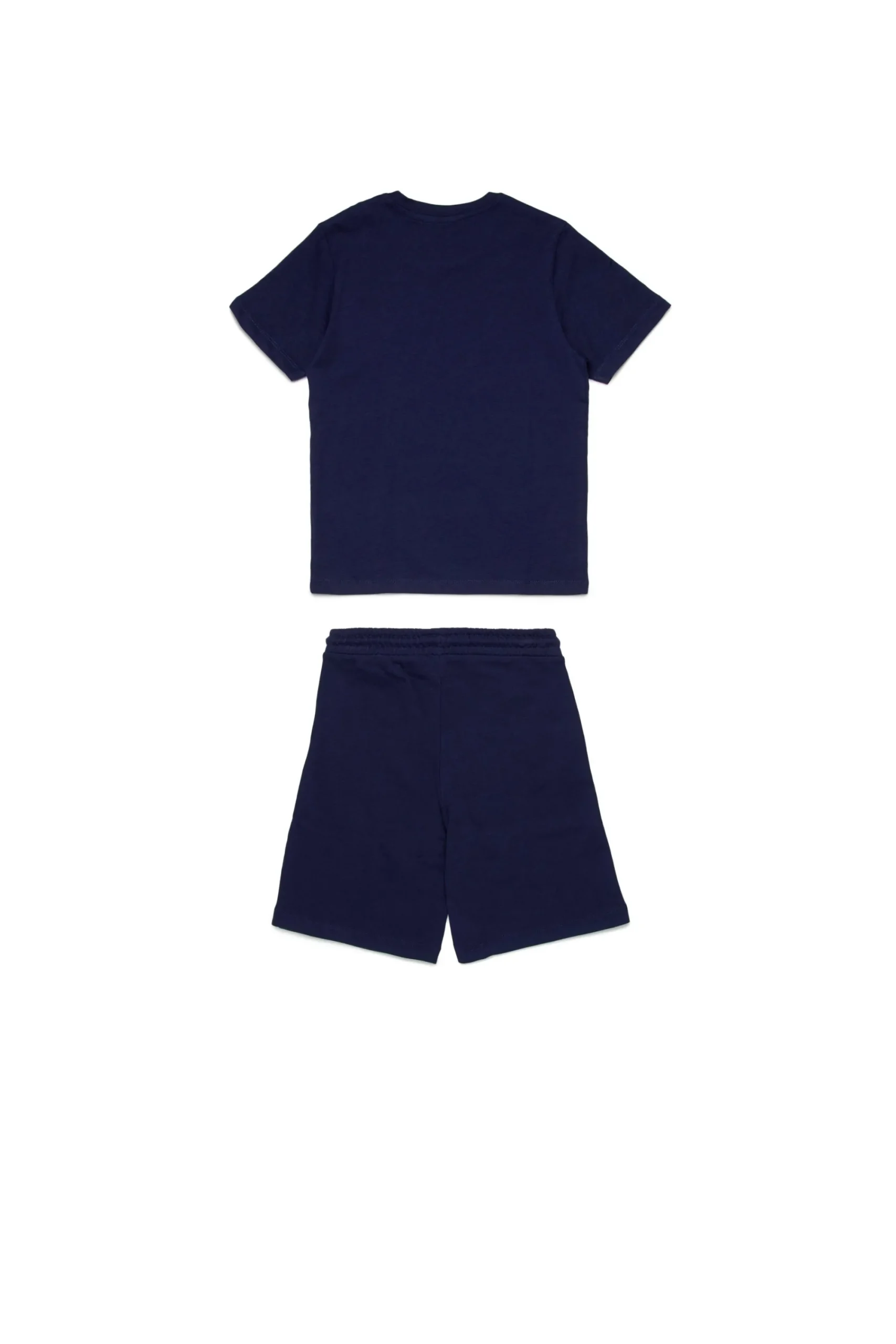 Jumpsuits | Tracksuits>DIESEL Jersey t-shirt and bermuda shorts set with logo D blue peacoat