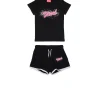 Jumpsuits>DIESEL Jersey t-shirt and shorts set with logo black