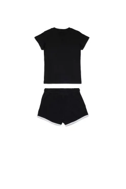 Jumpsuits>DIESEL Jersey t-shirt and shorts set with logo black