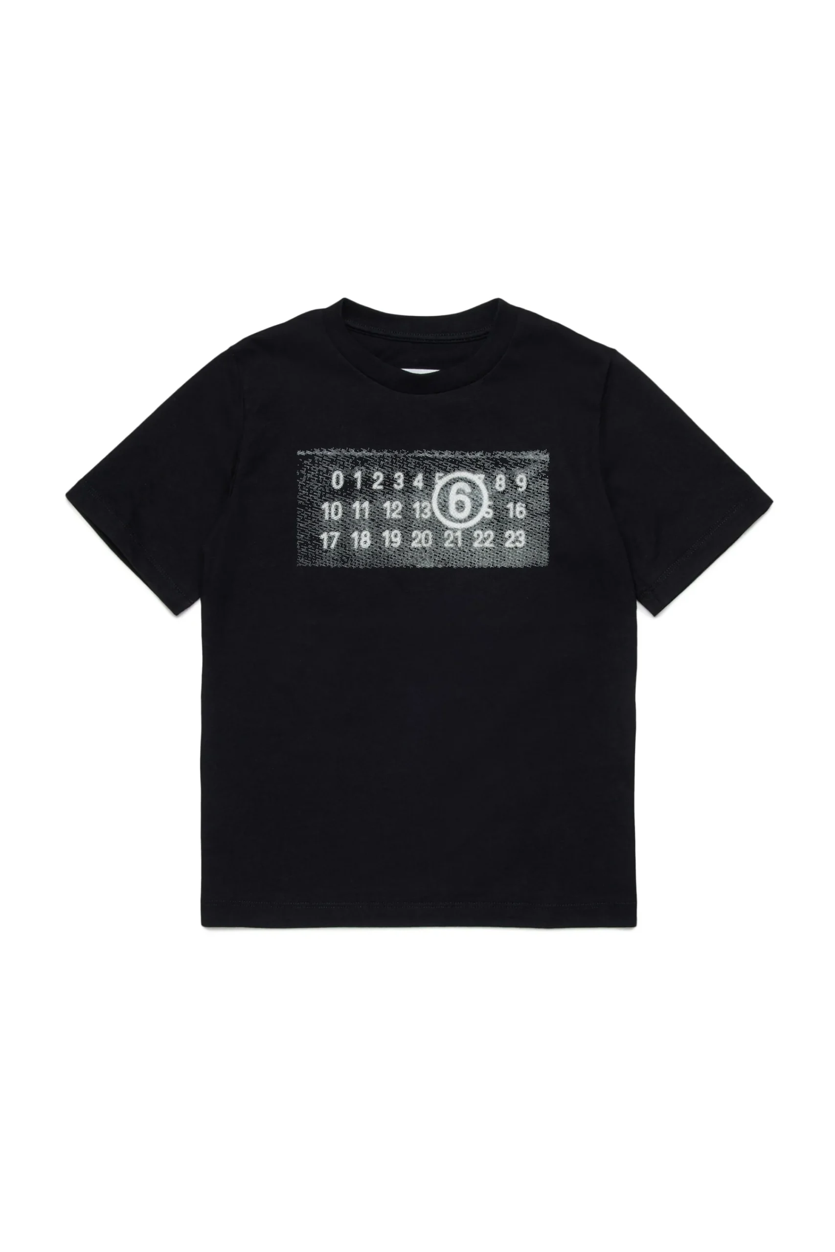 T-Shirts | Logomania>MM6 MAISON MARGIELA Jersey T-shirt branded with Numeric Logo Pixel black