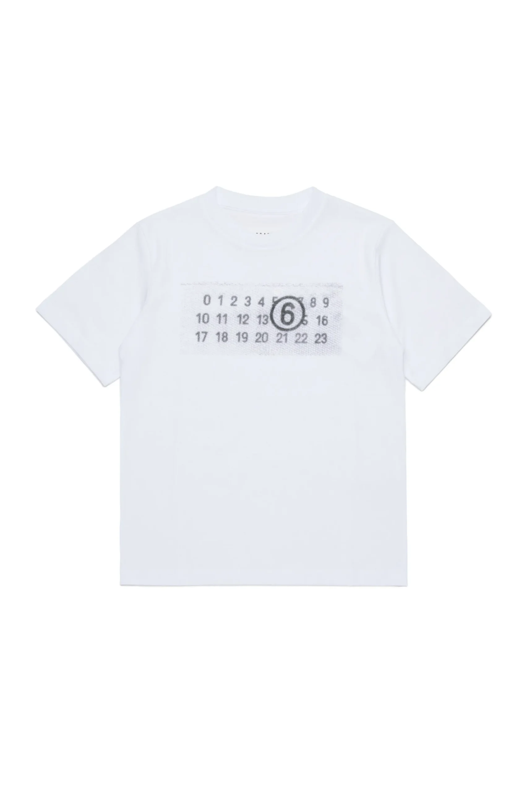 T-Shirts | Logomania>MM6 MAISON MARGIELA Jersey T-shirt branded with Numeric Logo Pixel white