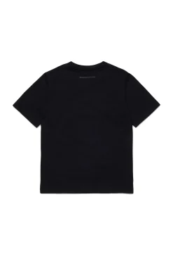T-Shirts | Logomania>MM6 MAISON MARGIELA Jersey T-shirt branded with Numeric Logo Pixel black
