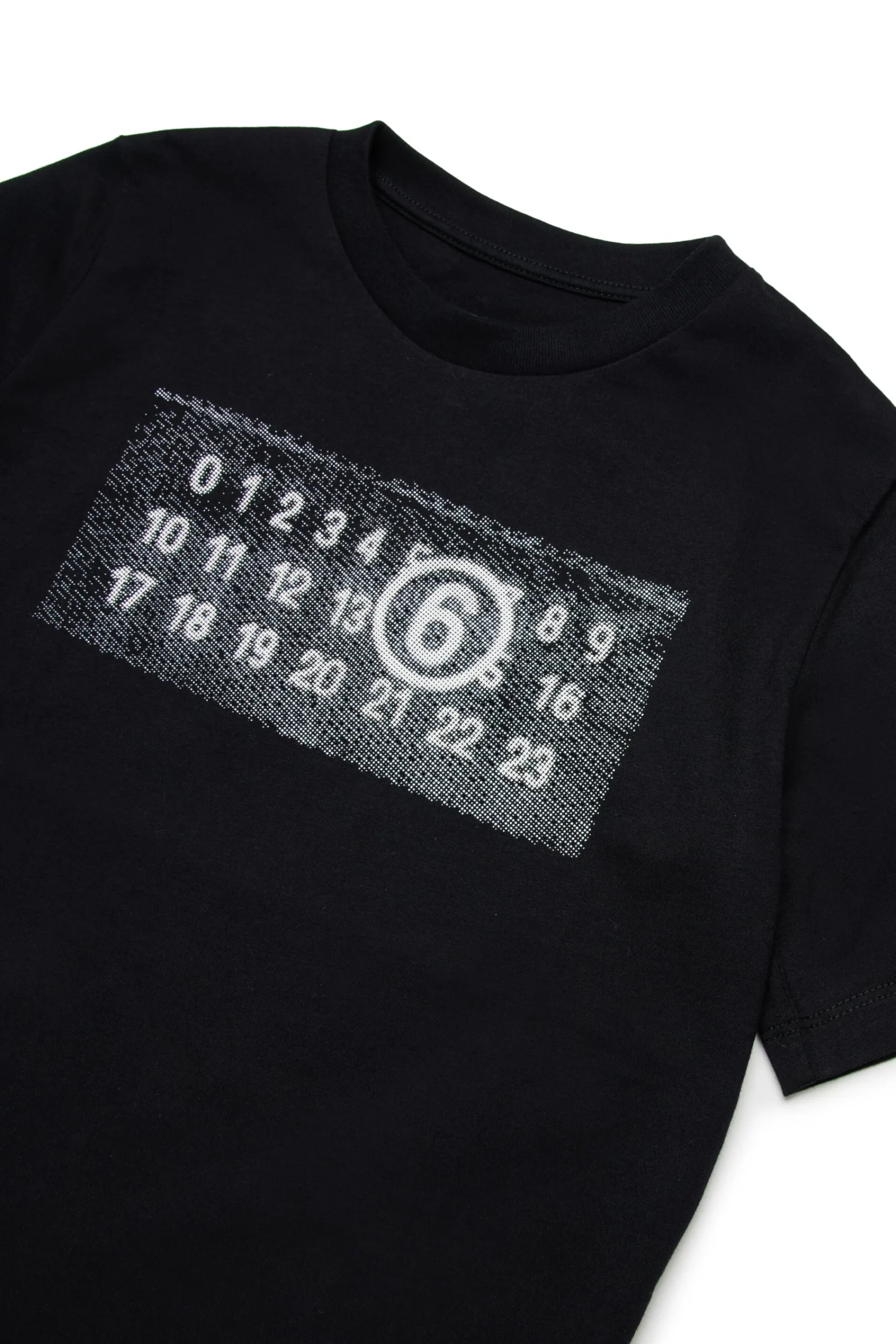 T-Shirts | Logomania>MM6 MAISON MARGIELA Jersey T-shirt branded with Numeric Logo Pixel black