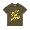 T-Shirts | T-Shirts>DIESEL Jersey T-shirt with Only the Brave logo dusty olive