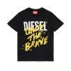 T-Shirts | T-Shirts>DIESEL Jersey T-shirt with Only the Brave logo black