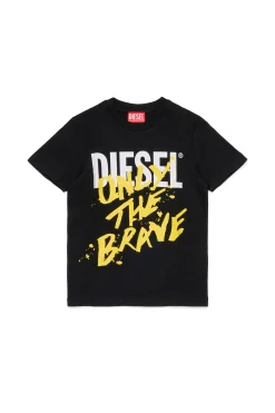 T-Shirts | T-Shirts>DIESEL Jersey T-shirt with Only the Brave logo black