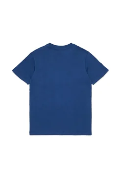 T-Shirts | T-Shirts>DIESEL Jersey T-shirt with Only the Brave logo blue denim
