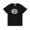T-Shirts | T-Shirts>DIESEL Jersey T-shirt with logo black
