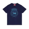 T-Shirts | T-Shirts>DIESEL Jersey T-shirt with logo blue peacoat