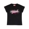 T-Shirts>DIESEL Jersey T-shirt with logo black