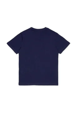 T-Shirts | T-Shirts>DIESEL Jersey T-shirt with logo blue peacoat