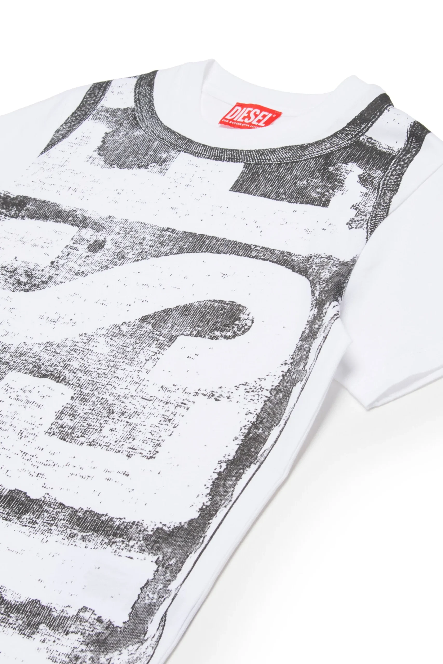 T-Shirts | T-Shirts>DIESEL Jersey T-shirt with maxi logo white