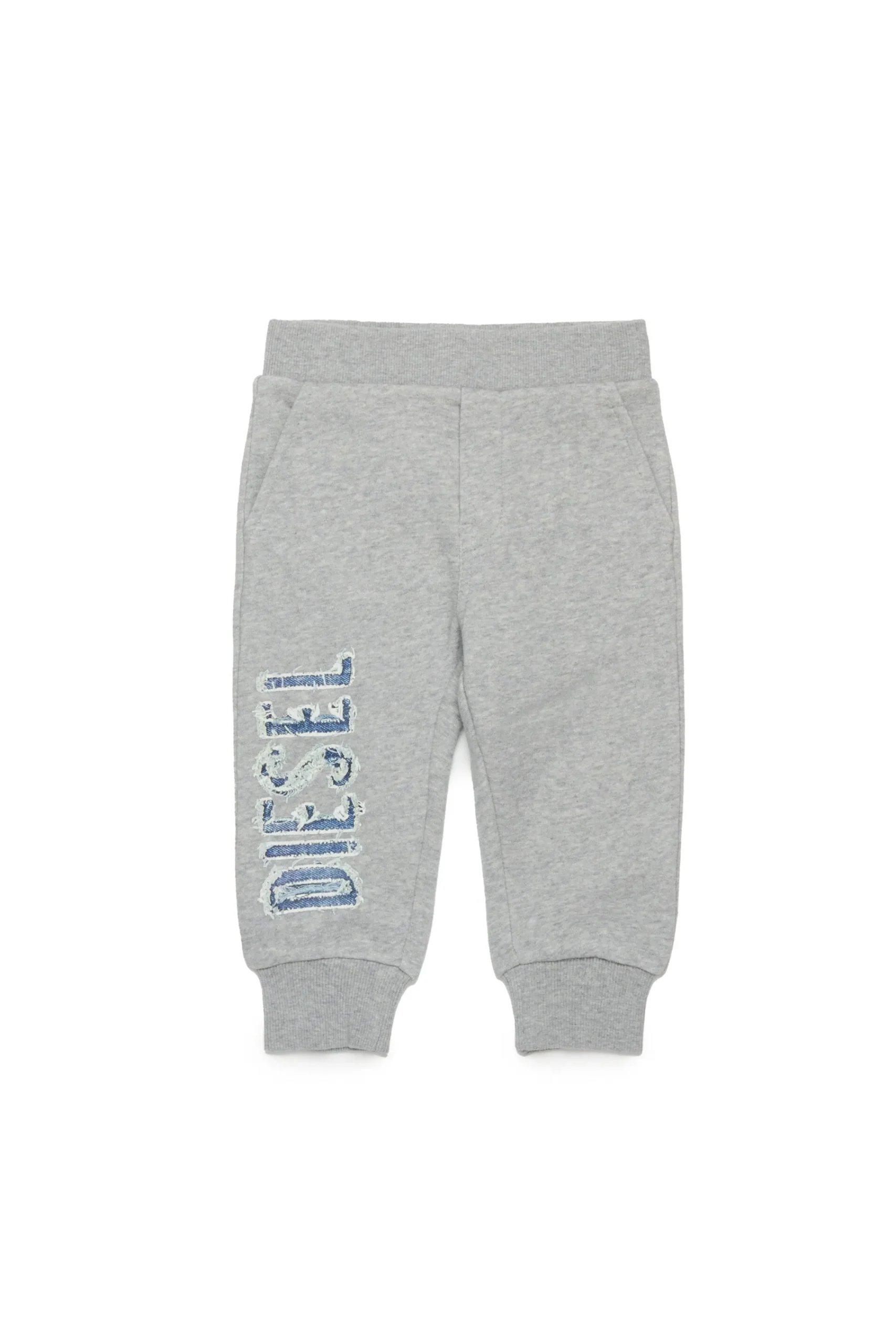 Activewear | Activewear>DIESEL Jogger pants with denim-effect graphics grey melange
