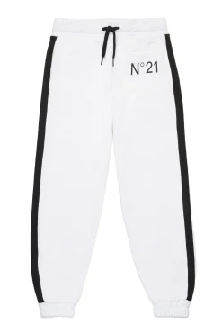 Pants | Activewear>N°21 Jogger pants with side band white