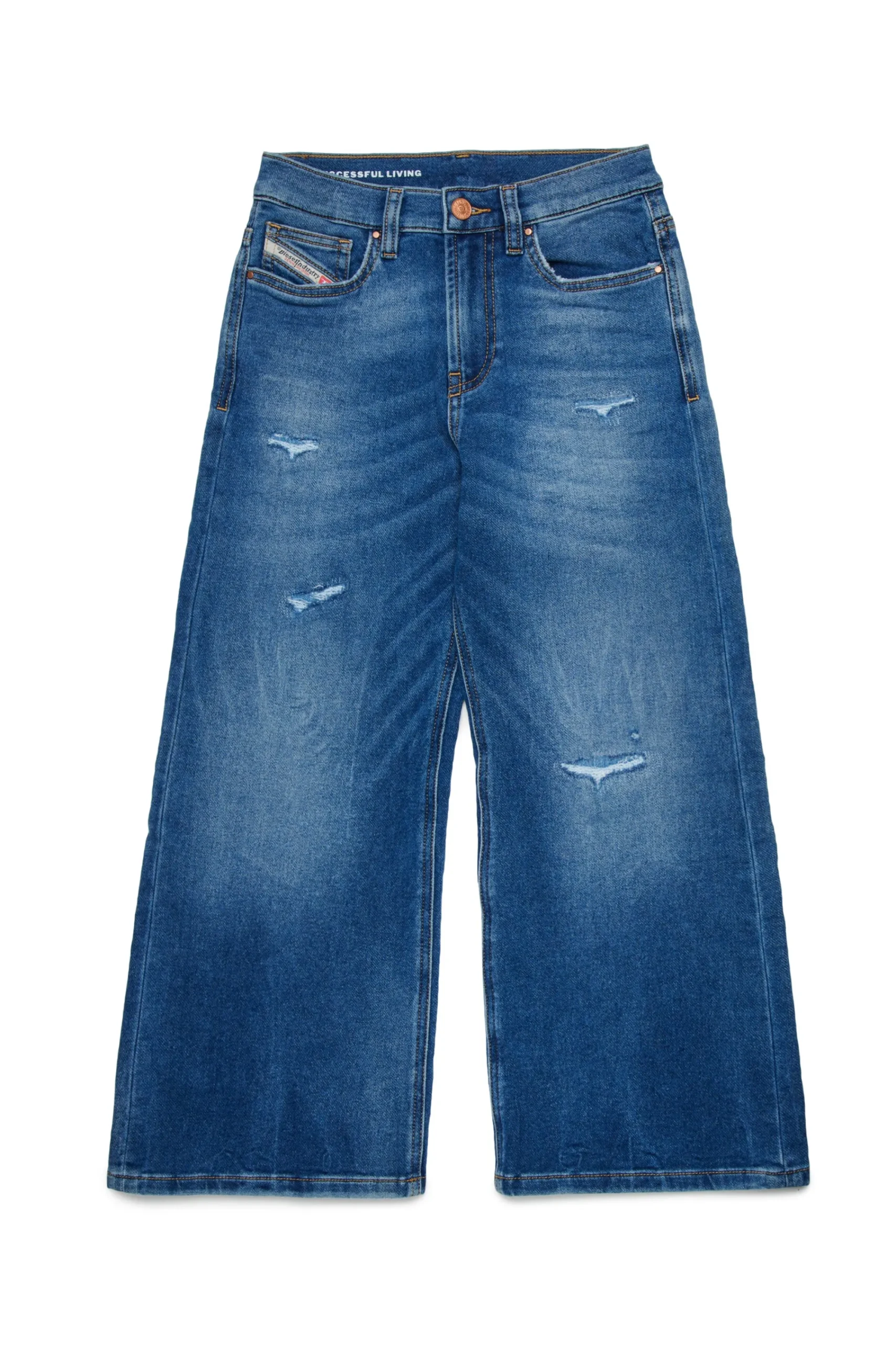 Jeans | Denim-Mania>DIESEL JoggJeans® straight medium blue with rips - D-Argjx blue denim