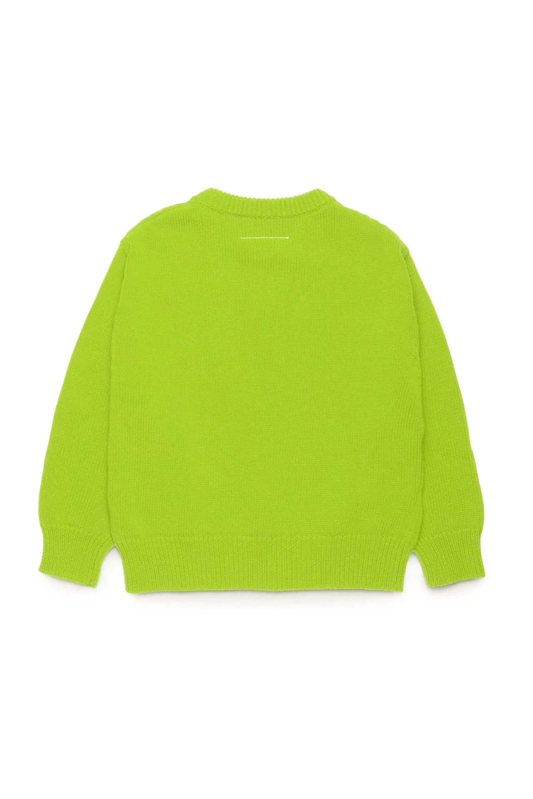 Knitwear | Logomania>MM6 MAISON MARGIELA Knit pullover with branded Numeric logo fluo green
