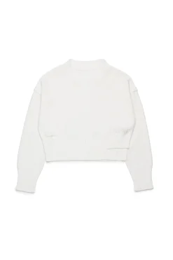 Knitwear | Knitwear>MM6 MAISON MARGIELA Knit pullover with breaks off white
