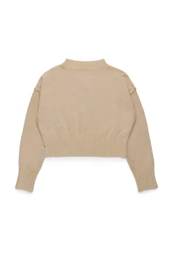 Knitwear | Knitwear>MM6 MAISON MARGIELA Knit pullover with breaks beige