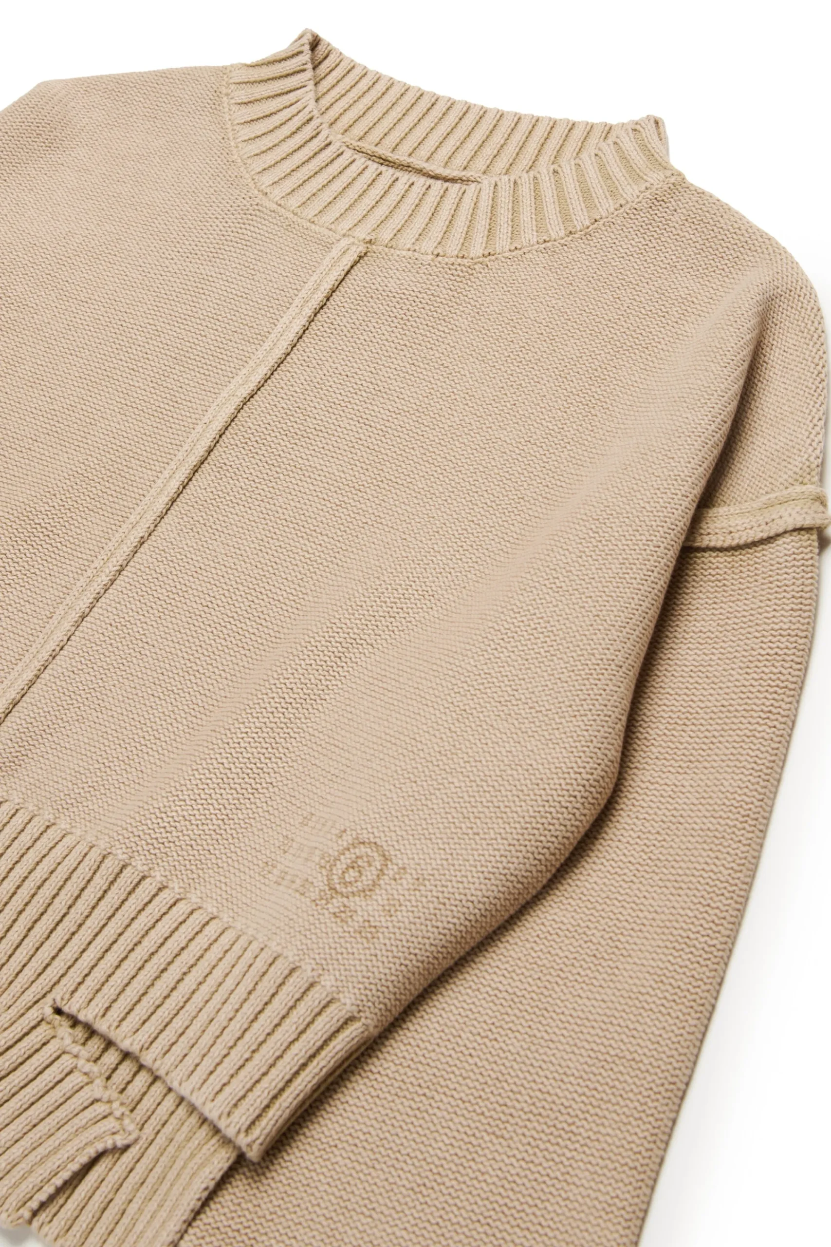 Knitwear | Knitwear>MM6 MAISON MARGIELA Knit pullover with breaks beige