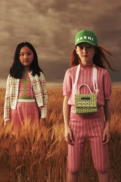 Knitwear>MARNI Knit tops with vertical stripes begonia pink