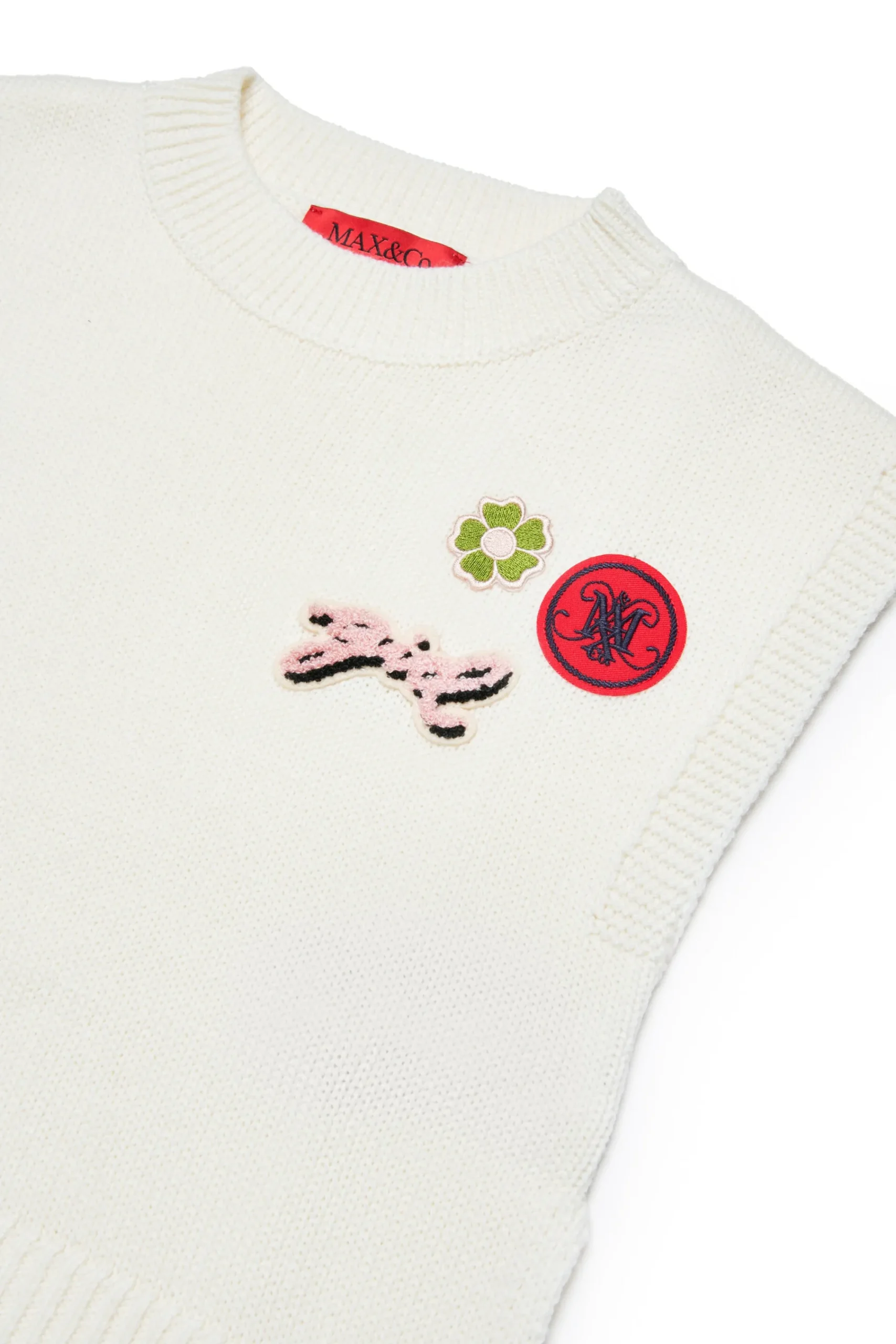 Knitwear>MAX&Co. Knitted vest with patch white