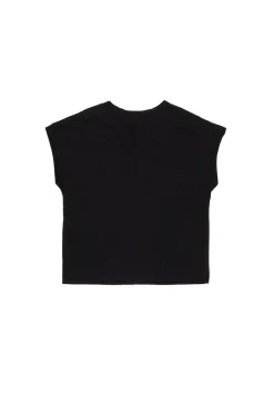 T-Shirts>N°21 Knotted sleeveless T-shirt black