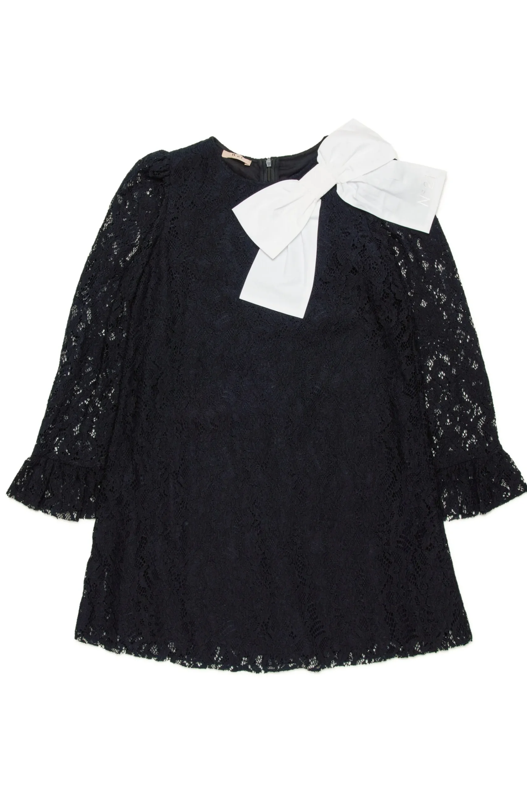 Dresses>N°21 Lace dress with bow black
