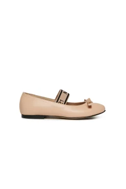 Slippers And Sandals | Slippers And Sandals>N°21 Leather ballerinas with bow nude