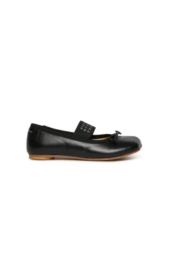 Slippers And Sandals | Slippers And Sandals>MM6 MAISON MARGIELA Leather ballet shoes with Numeric logo black