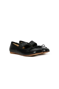 Slippers And Sandals | Slippers And Sandals>MM6 MAISON MARGIELA Leather ballet shoes with Numeric logo black