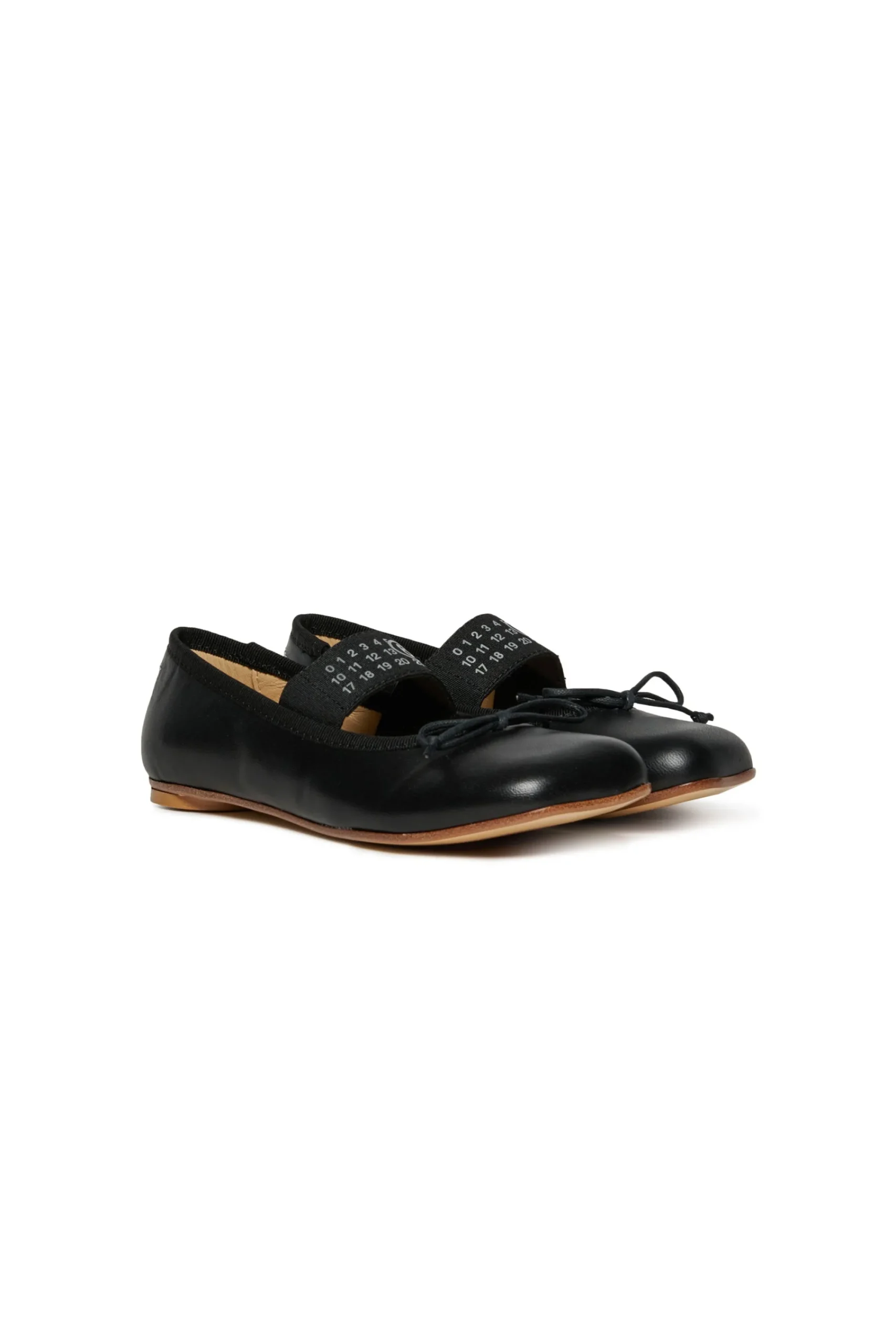 Slippers And Sandals | Slippers And Sandals>MM6 MAISON MARGIELA Leather ballet shoes with Numeric logo black