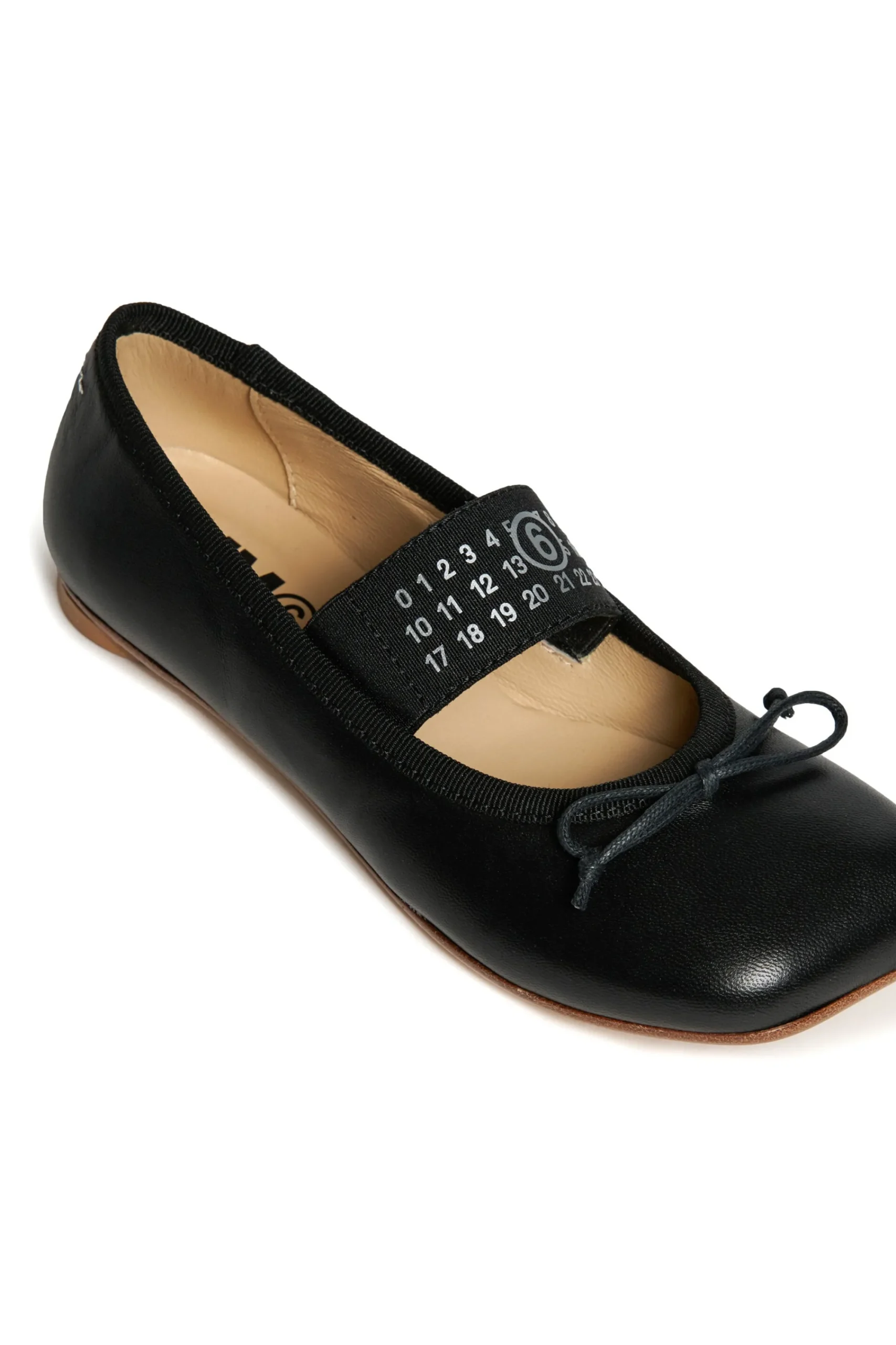 Slippers And Sandals | Slippers And Sandals>MM6 MAISON MARGIELA Leather ballet shoes with Numeric logo black