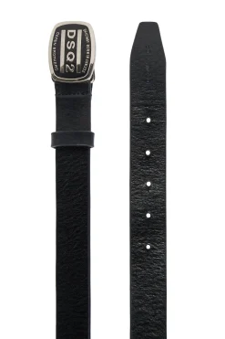 Belts | Belts>DSQUARED2 Leather belt with DSQ2 buckle black