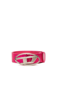 Belts | Oval D By Diesel>DIESEL Leather belt with logo extra pink
