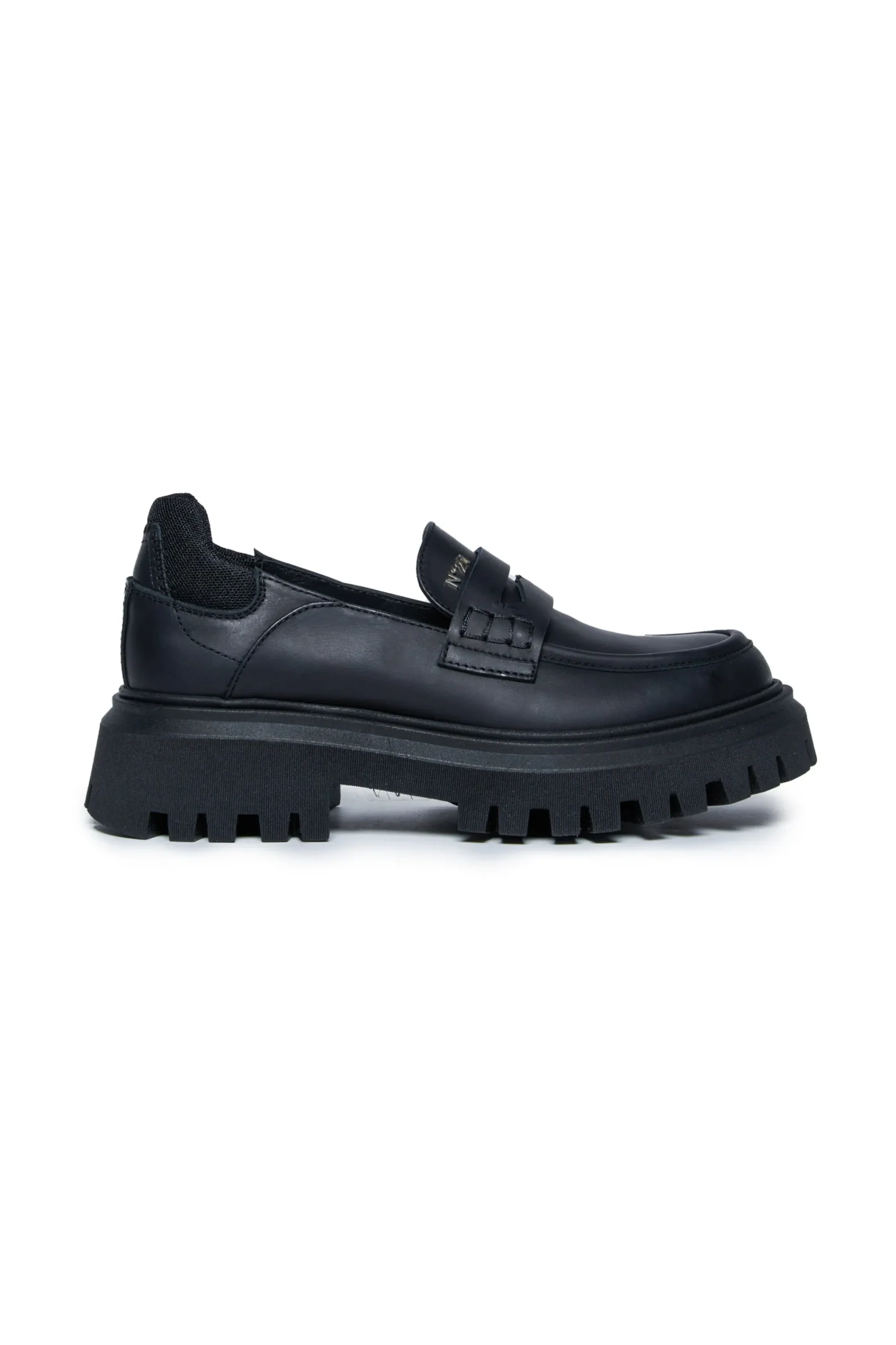 Boots And Combat Boots | Boots And Combat Boots>N°21 Leather loafers with track sole black
