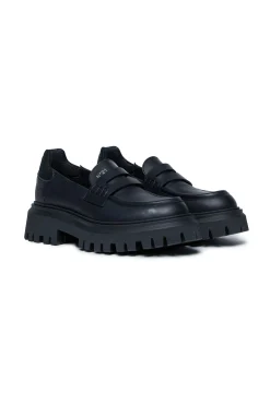 Boots And Combat Boots | Boots And Combat Boots>N°21 Leather loafers with track sole black