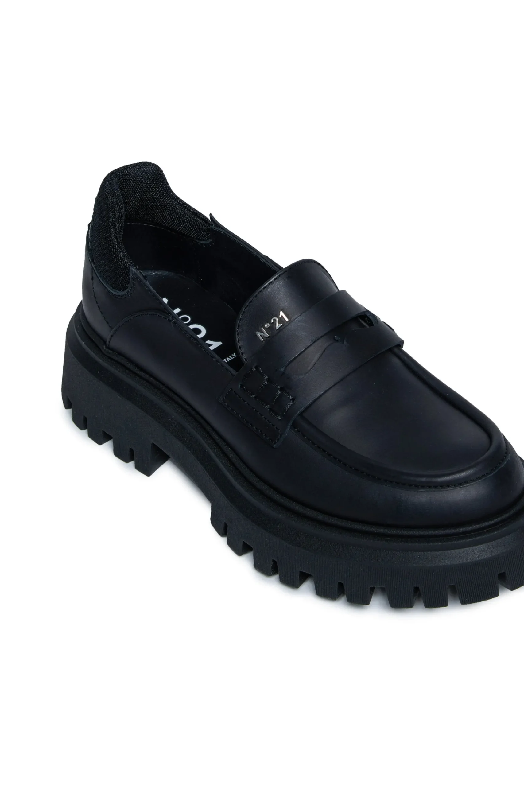 Boots And Combat Boots | Boots And Combat Boots>N°21 Leather loafers with track sole black